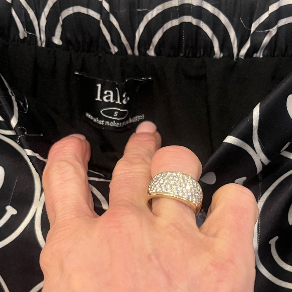 Dressed in LALA Black and White Smiley A-Line Skirt - Picture 2 of 3